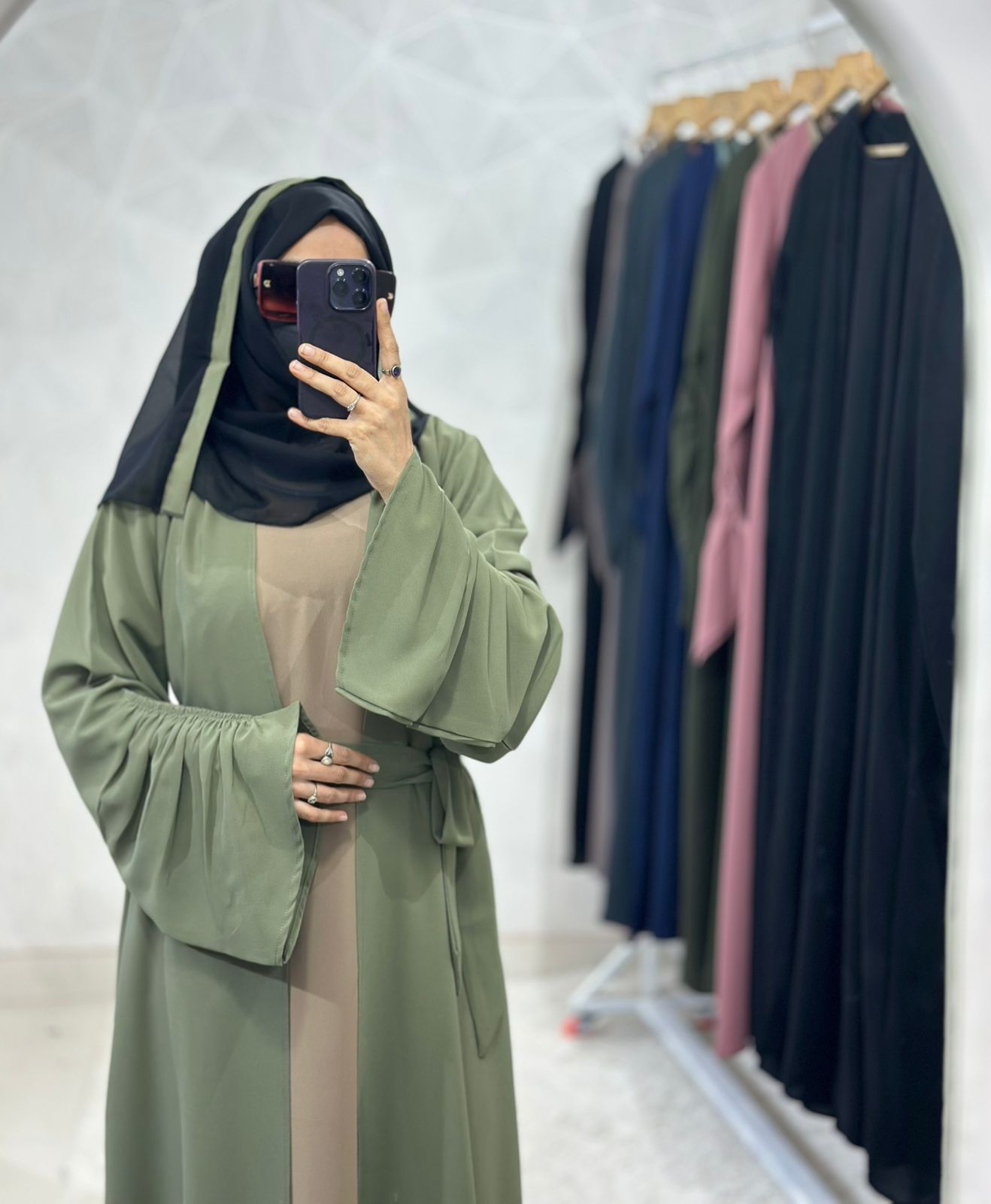 Buy Trendy Double Layer Shrug Abaya for Women Online | Stylish Abayas at f mall