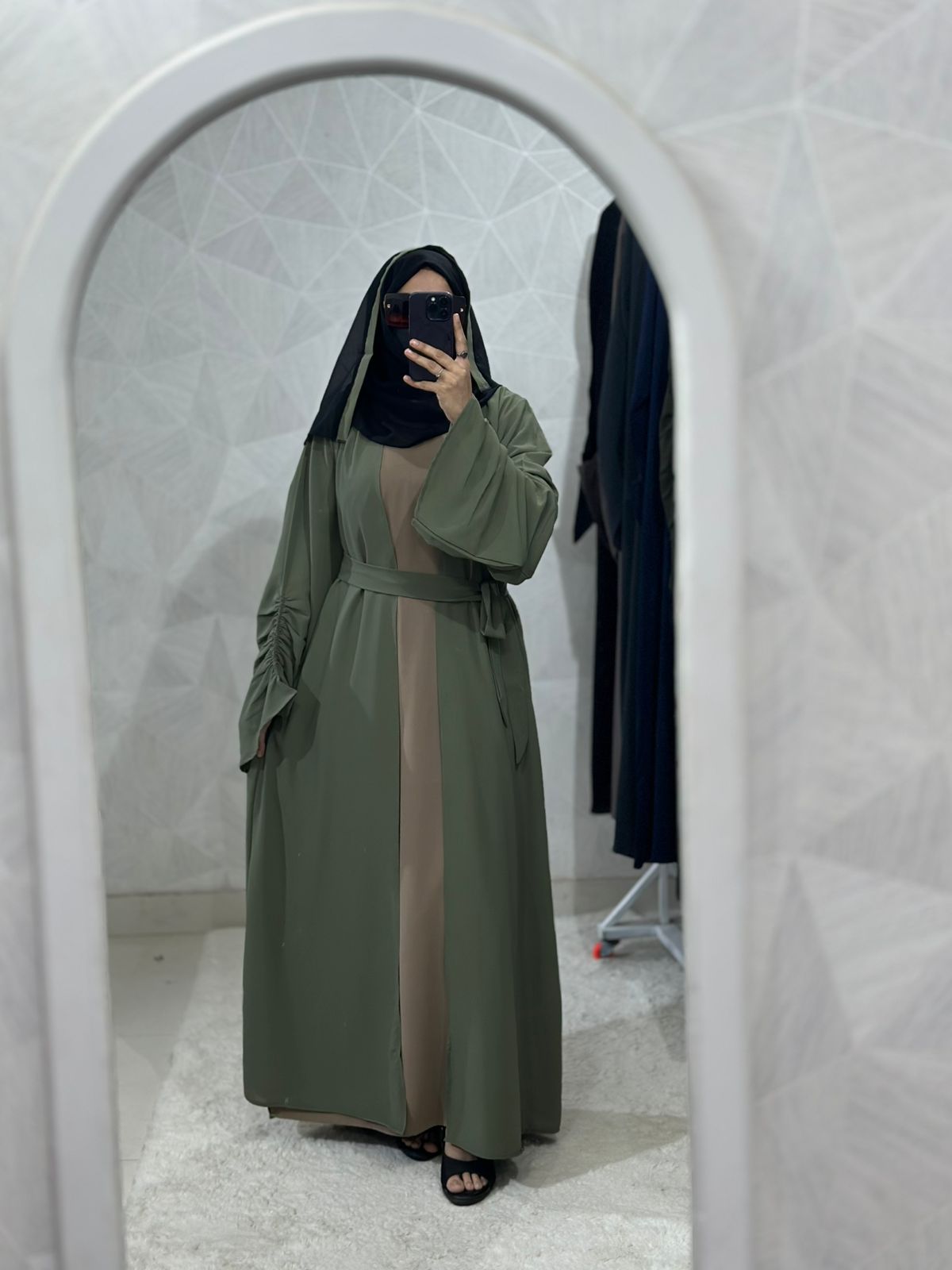 Buy Trendy Double Layer Shrug Abaya for Women Online | Stylish Abayas at f mall