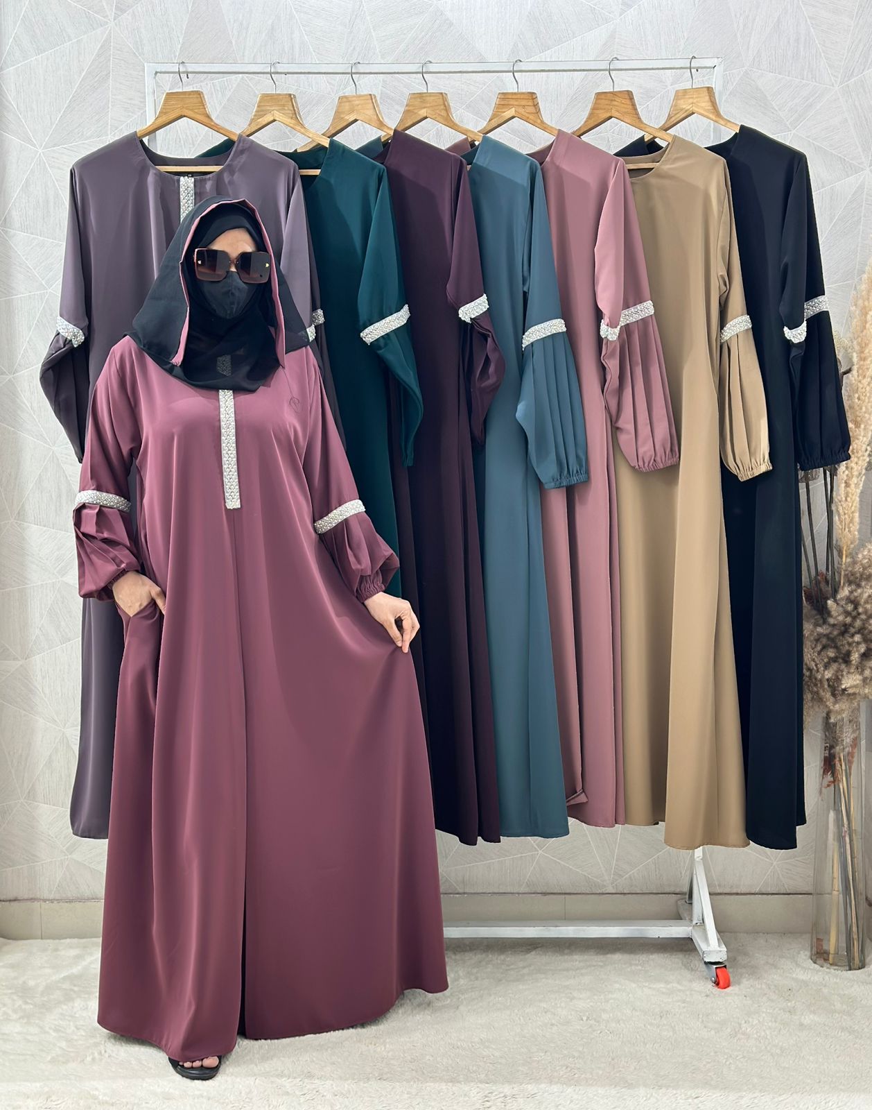 Shop now balloon plated Abaya only at f mall discount 